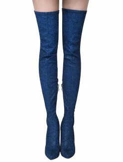 Thigh High Boots Womens Sequined Cloth Pointed Toe Stiletto Heel Stretch Boots -winter shoes Sales 2023 00769171 b617 4f6c a1c9 87f3a7f21db4