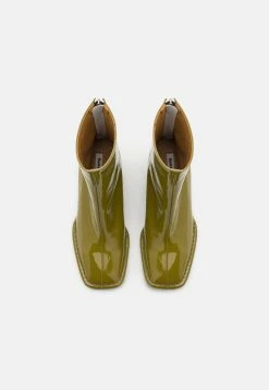 Square Toe Boots - Classic Ankle Boots - Olive -winter shoes Sales 2023 036f3479bc494985b448f8b85e152cf4