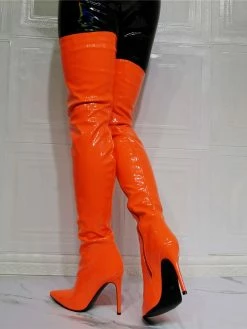 Thigh High Boots Womens Solid Color Pointed Toe Stiletto Bright Leather Heel Over The Knee Boots -winter shoes Sales 2023 06290cd7 75d7 43a8 9374 3f6e20615161
