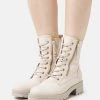 Gabor Comfort Lace-Up Ankle Boots - Ivory