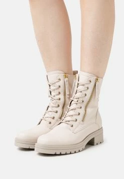 Gabor Comfort Lace-Up Ankle Boots - Ivory