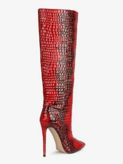Knee-High Boots Leather Red Pointed Toe Stiletto Heel Extra Wide Women's Boots -winter shoes Sales 2023 0be93edb 2f91 4d3c 9da4 837980d4aa9d