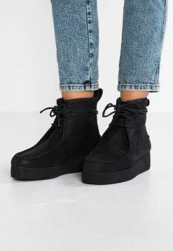 Clarks Originals Wallabee Craft - Platform Ankle Boots - Black