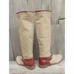 Studio Pollini Canvas And Leather Boots In Mint Condition Beige -winter shoes Sales 2023 110776 6