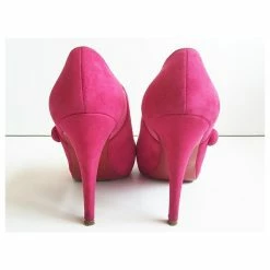 Christian Louboutin Pink Fushcia C'est Moi Suede Leather Platform Ankle Boots -winter shoes Sales 2023 125645 8