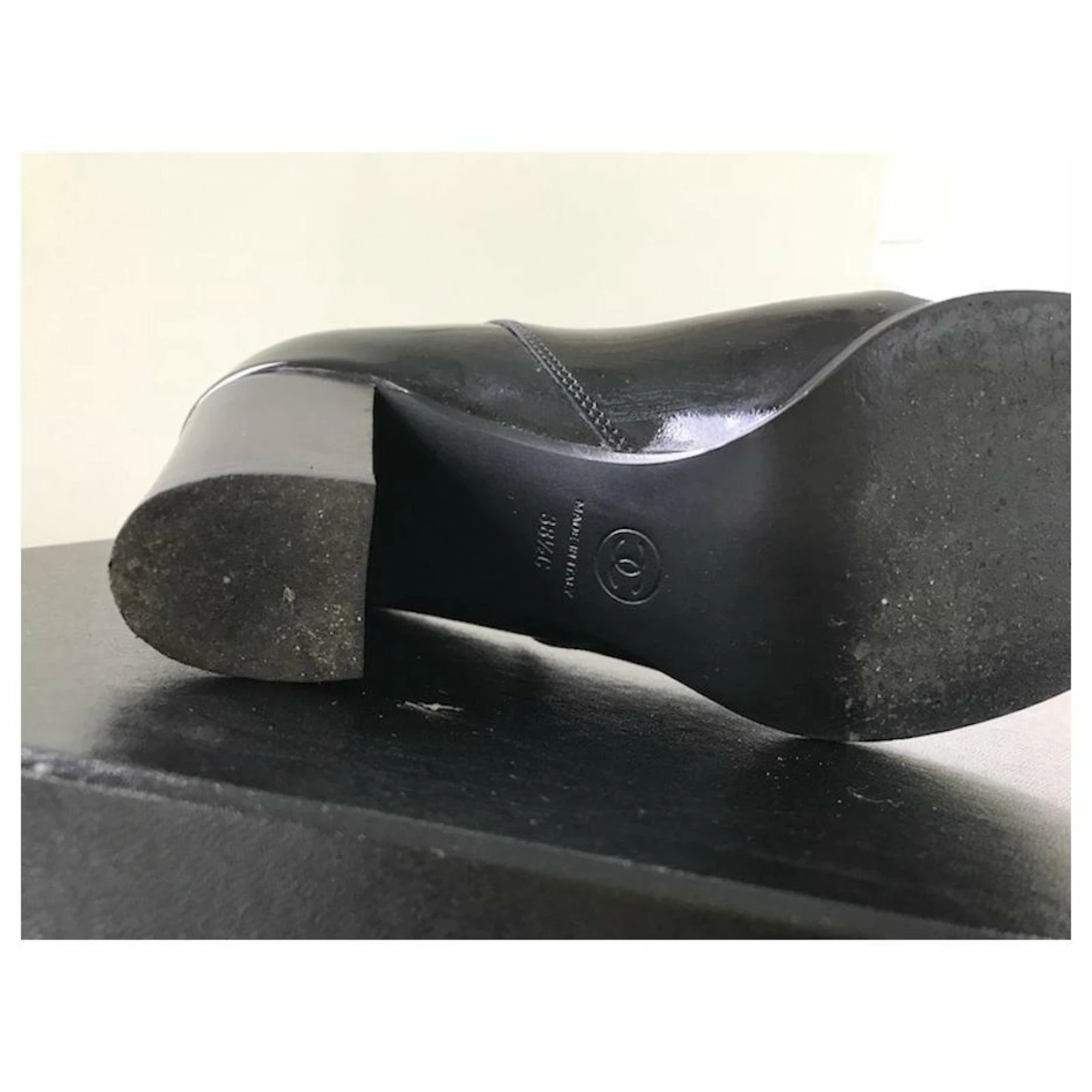 CHANEL Patent Leather Boots Black 5 CHANEL Patent Leather Boots Black - Image 5