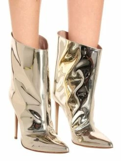 Women Ankle Boots Leather Light Gold Pointed Toe Bright Leather Stiletto Heel High Heel Boots -winter shoes Sales 2023 1374ddd4 3350 4ec1 b632 1ab964365f2c