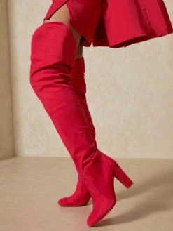 Women's Wide Calf Thigh High Boots Suede Chunky Heel Over The Knee Boots -winter shoes Sales 2023 13e22b71 f7fd 4c70 bc4c ab203f68021e