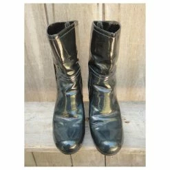 See By Chloé Patent Leather Boots 38 Dark Green -winter shoes Sales 2023 142402 6