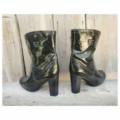See By Chloé Patent Leather Boots 38 Dark Green -winter shoes Sales 2023 142402 7