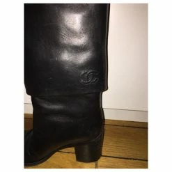Chanel Black Leather Boots -winter shoes Sales 2023 147325 4
