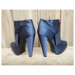 Lanvin Leather And Satin Boots 39 Blue -winter shoes Sales 2023 151833 5