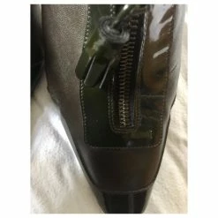 Celine Céline Leather And Patent Ankle Boots Taupe -winter shoes Sales 2023 154343 6