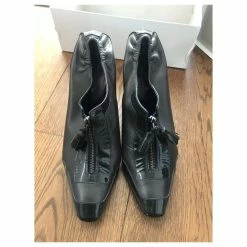 Celine Céline Leather And Patent Ankle Boots Taupe -winter shoes Sales 2023 154343 9