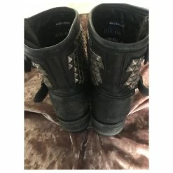 Ash TENNESSE Nickel Studded Black Leather Biker Boots -winter shoes Sales 2023 155193 3