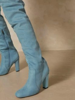 Women's Wide Calf Thigh High Boots Suede Chunky Heel Over The Knee Boots -winter shoes Sales 2023 16381dc8 3310 4bbb 933c 5428ac79014b