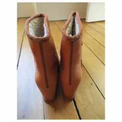 Marc By Marc Jacobs Furry Boots, Wedges, Cognac Leather 36. Caramel -winter shoes Sales 2023 165415 5