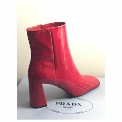 Prada Patent Leather Ankle Boots Red -winter shoes Sales 2023 196836 5