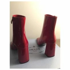 Prada Patent Leather Ankle Boots Red -winter shoes Sales 2023 196836 6