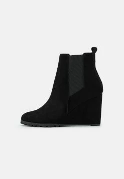 Anna Field Leather Winter Boot - High Heeled Ankle Boots - Black