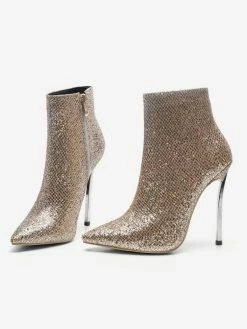 Women Ankle Boots Light Gold Sequined Pointed Toe Stiletto Heel High Heel Booties -winter shoes Sales 2023 1bba5563 3add 410a 9ce6 c16d37d3828b
