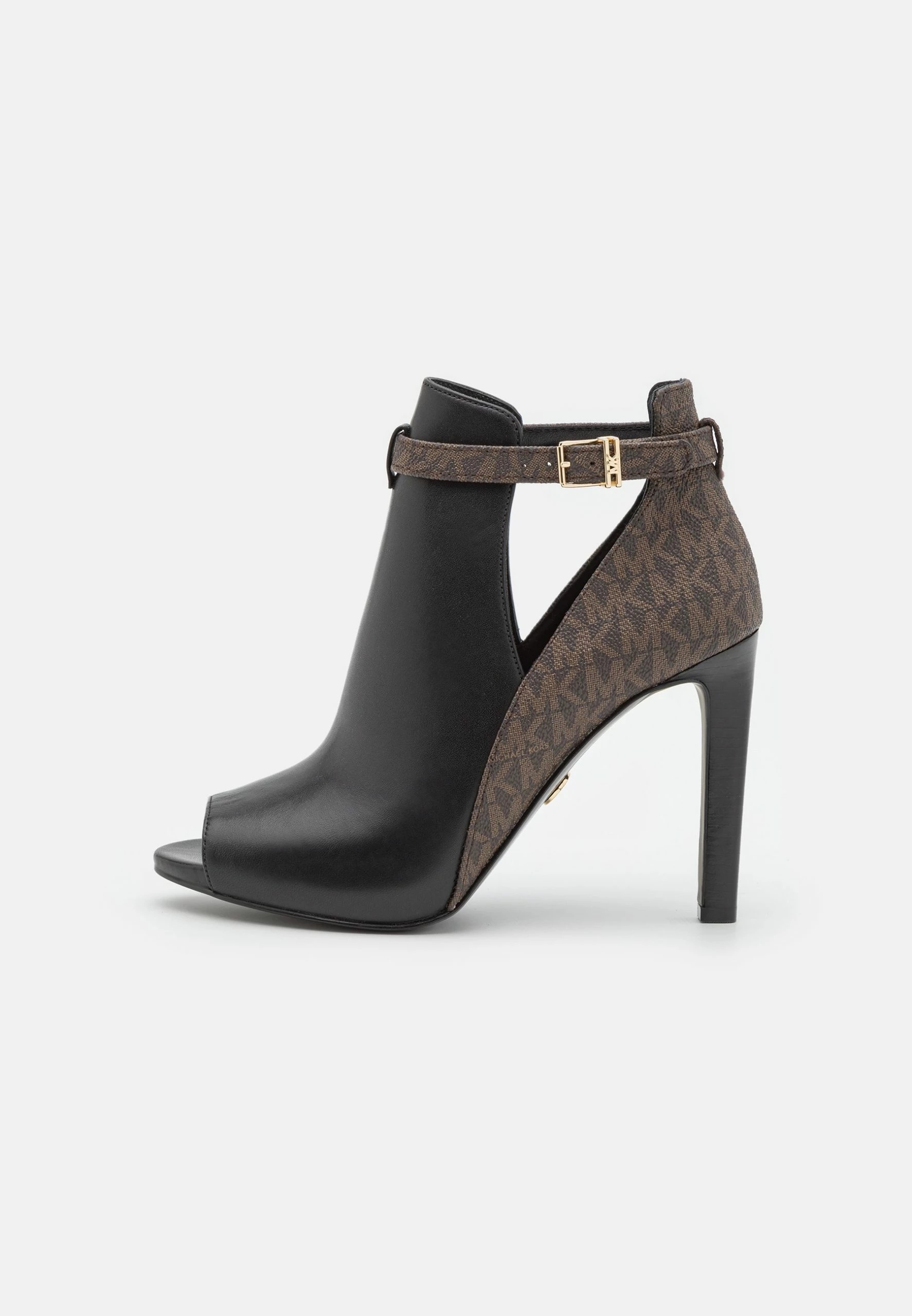 MICHAEL Michael Kors Lawson Open Toe - High Heeled Ankle Boots - Black/Brown 2 MICHAEL Michael Kors Lawson Open Toe - High Heeled Ankle Boots - Black/Brown - Image 2