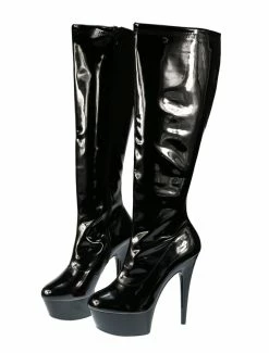 Pole Dance Shoes Black High Boots High Heel Platform Zipper Round Toe Sexy Boots For Women -winter shoes Sales 2023 201610071718505734597