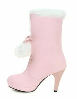White Xmas Winter Boots Fur Top High Heel Platform Boots -winter shoes Sales 2023 201612091606118254475