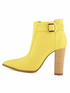 High Heel Booties Black Pointed Toe Buckle Detail Ankle Boots For Women -winter shoes Sales 2023 201707201001131263093