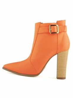 High Heel Booties Black Pointed Toe Buckle Detail Ankle Boots For Women -winter shoes Sales 2023 201707201001141108480