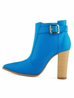 High Heel Booties Black Pointed Toe Buckle Detail Ankle Boots For Women -winter shoes Sales 2023 201707201001269273391