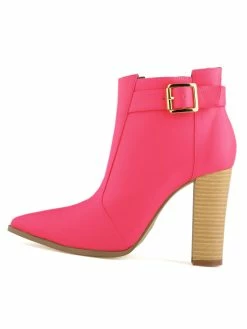 High Heel Booties Black Pointed Toe Buckle Detail Ankle Boots For Women -winter shoes Sales 2023 20170720100128752445