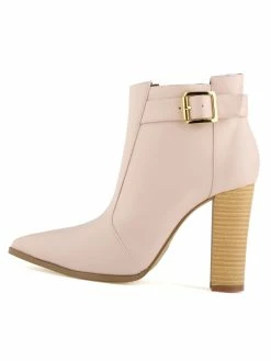 High Heel Booties Black Pointed Toe Buckle Detail Ankle Boots For Women -winter shoes Sales 2023 201707201001324457228