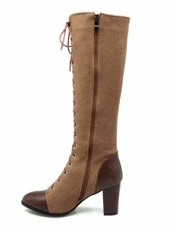 Knee High Boots Womens And Micro Suede Lace Up Round Toe Chunky Heel Boots -winter shoes Sales 2023 201710181609185293646