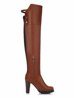 Thigh High Boots Womens Solid Color Round Toe Chunky Heel Over The Knee Boots -winter shoes Sales 2023 201711151137321128870