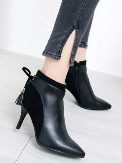 High Heel Booties Women Ankle Boots Hunter Green Pointed Toe Booties -winter shoes Sales 2023 201712081431253647963