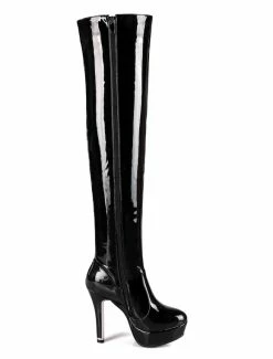 Platform Thigh High Boots Womens Patent Bright Leather Round Toe Stiletto Heel Over The Knee Boots 7 Platform Thigh High Boots Womens Patent Bright Leather Round Toe Stiletto Heel Over The Knee Boots -winter shoes Sales 2023 201712260950322697472