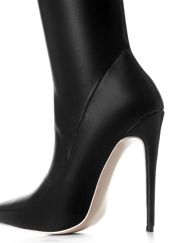 Black Thigh High Boots Womens Pointed Toe Stiletto Heel Over The Knee Boots 6 Black Thigh High Boots Womens Pointed Toe Stiletto Heel Over The Knee Boots - Image 6