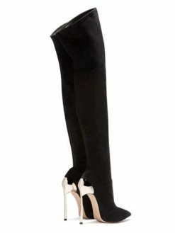 Black Thigh High Boots Womens Elastic Fabric Pointed Toe Stiletto Heel Over The Knee Boots 5 Black Thigh High Boots Womens Elastic Fabric Pointed Toe Stiletto Heel Over The Knee Boots -winter shoes Sales 2023 201808171831049709410