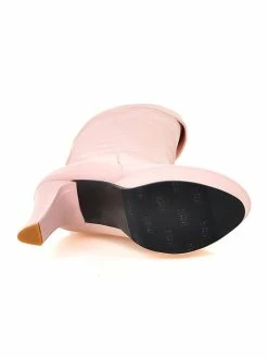 Platform Knee High Boots Womens Almond Toe Chunky Bright Leather Heel Boots -winter shoes Sales 2023 201809121711594142105