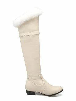 Knee High Boots Womens And Faux Fur Round Toe Low Chunky Heel Boots -winter shoes Sales 2023 201809121712117212209