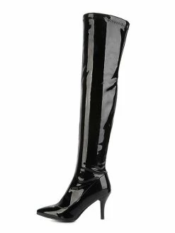 Thigh High Boots Womens Patent Pointed Toe Stiletto Bright Leather Heel Over The Knee Boots -winter shoes Sales 2023 201809121712156453599