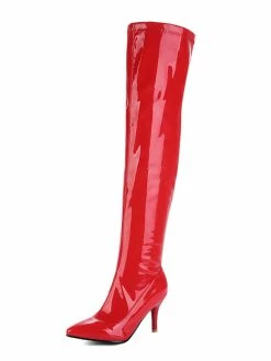 Thigh High Boots Womens Patent Pointed Toe Stiletto Bright Leather Heel Over The Knee Boots -winter shoes Sales 2023 201809121712162276122