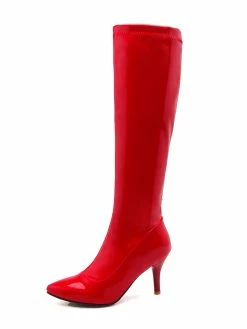 Knee High Boots Womens Patent Pointed Toe Stiletto Bright Leather Heel Boots -winter shoes Sales 2023 201809121712420135958