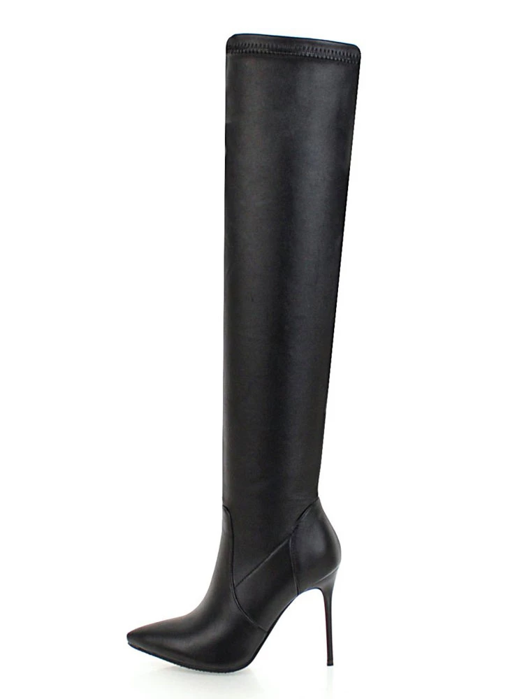 Thigh High Boots Womens Pointed Toe Stiletto Heel Over The Knee Boots 5 Thigh High Boots Womens Pointed Toe Stiletto Heel Over The Knee Boots - Image 5