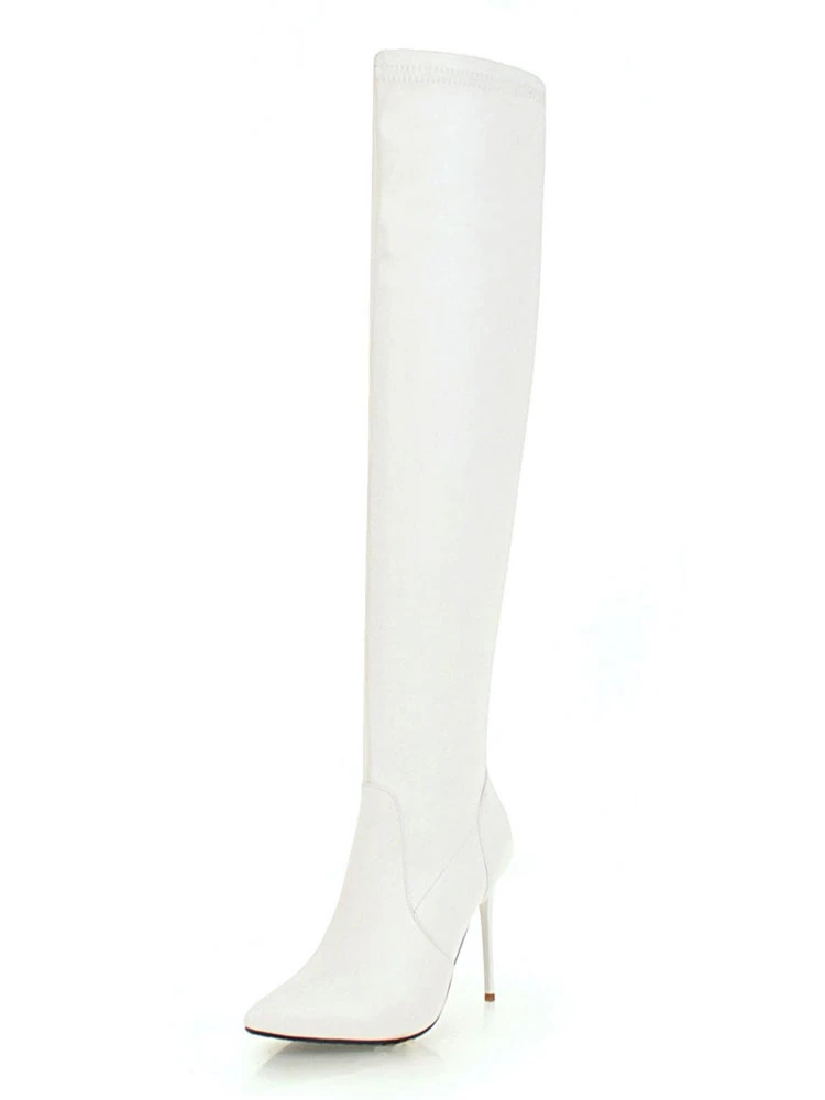 Thigh High Boots Womens Pointed Toe Stiletto Heel Over The Knee Boots 2 Thigh High Boots Womens Pointed Toe Stiletto Heel Over The Knee Boots - Image 2