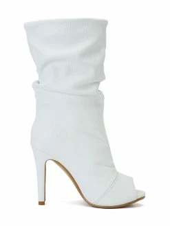 White Ankle Boots Peep Toe High Heel Sandal Booties US 5.5-12.5 -winter shoes Sales 2023 201809141851493857384