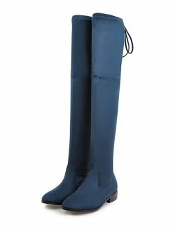 Thigh High Boots Womens Micro Suede Round Toe Flat Heel Over The Knee Boots -winter shoes Sales 2023 201810061344407013553