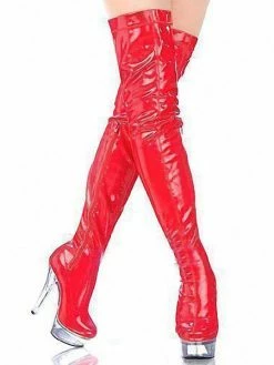 Pole Dance Shoes Women Xmas Over The Knee Boots Red Platform High Heel Thigh High Boots Sexy Shoes Stripper Shoes
