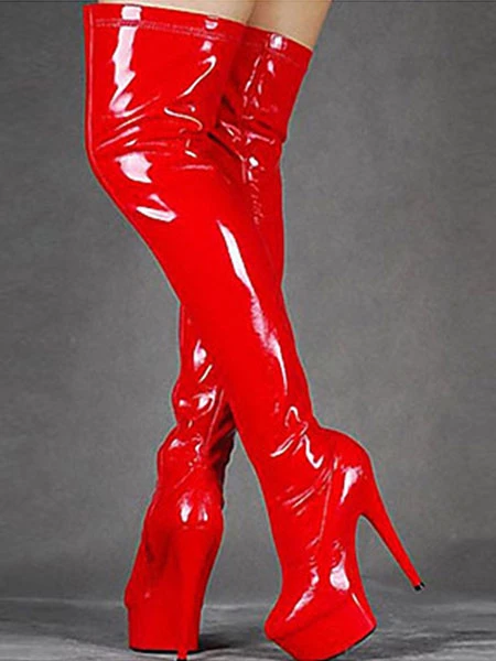 Pole Dance Shoes Black Sexy Boots Women Platform Almond High Heel Over The Knee Boots Thigh High Boots Stripper Shoes 2 Pole Dance Shoes Black Sexy Boots Women Platform Almond High Heel Over The Knee Boots Thigh High Boots Stripper Shoes - Image 2